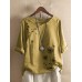 Flower Butterfly Print Round Neck Long Sleeve Button T-shirts For Women