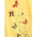 Women Butterfly Print V-neck Regular Fit Long Sleeve Casual T-Shirt