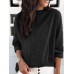 Women Casual Pure Color Long Sleeve T-Shirts