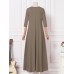 Women Casual Calf Length Side Pocket Irregular Hem Midi Dresses