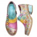 Bohemian Bloom Polychromatic Embossed Flower Splicing Floral Genuine Leather Pumps